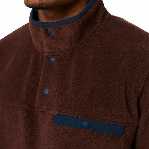 32 Degrees Men's Large 1/4 Snap Long Sleeve Rust Red Hiking Fleece Pullover - Picture 4 of 15